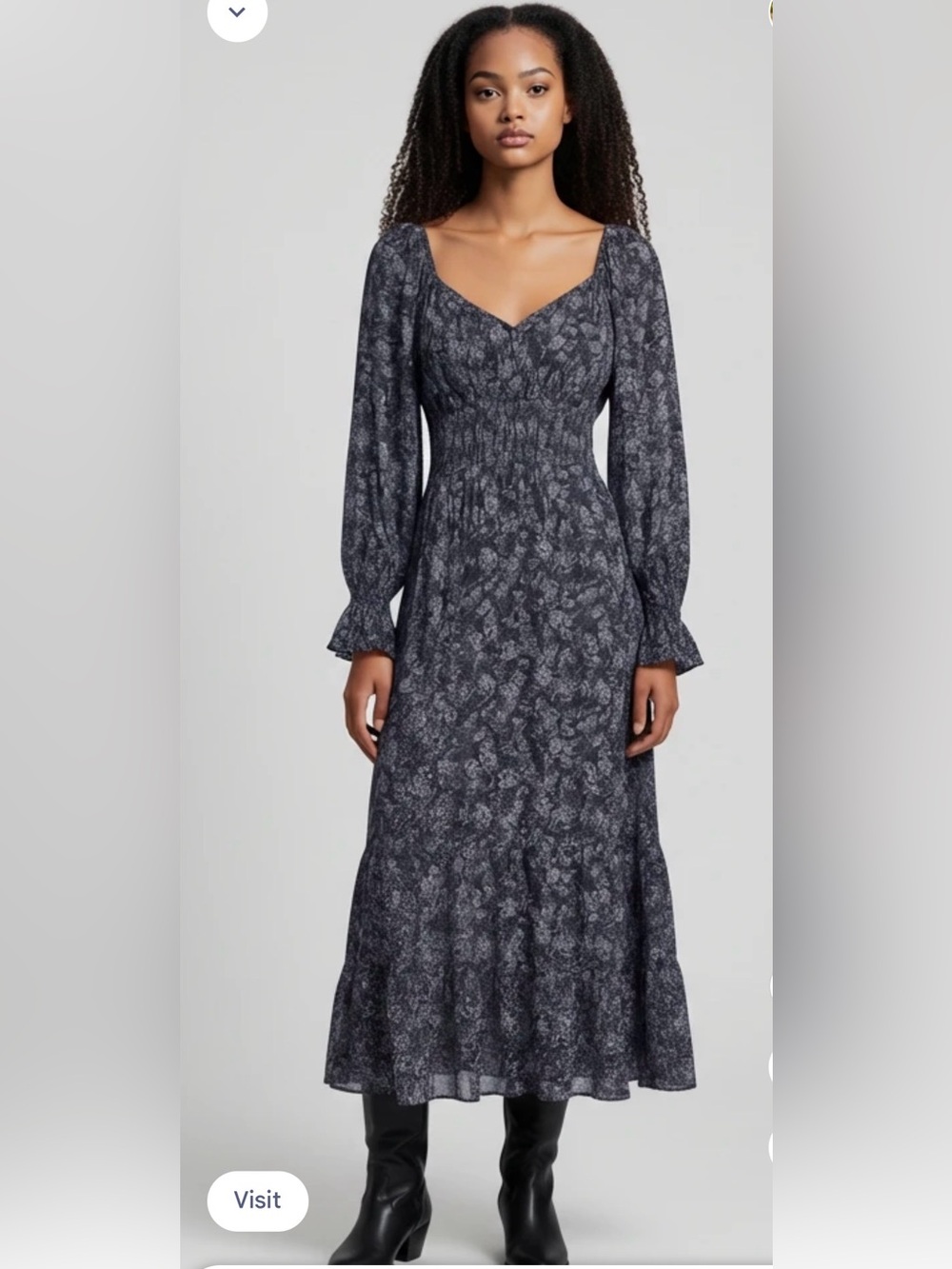 Bohme Long Sleeve On Or Off the Shoulders Floral Maxi Dress Size M